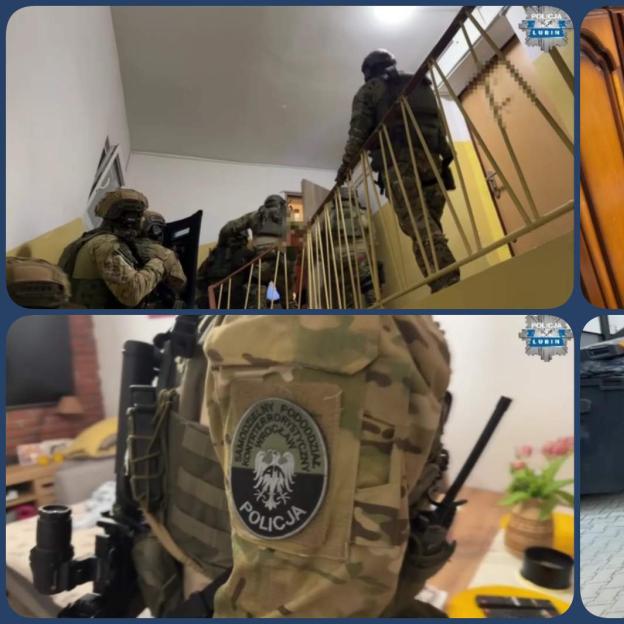 [VIDEO] Policjanci z Lubina przy współpracy z kontrterrorystami z Wrocławia i Opola zatrzymali dwóch mężczyzn ze zorganizowanej grupy przestępczej o charakterze zbrojnym