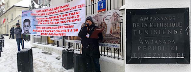[VIDEO] Protest pod Ambasadą Tunezji w Warszawie. Gdzie jest 3-letni Polak? [FR/PL]