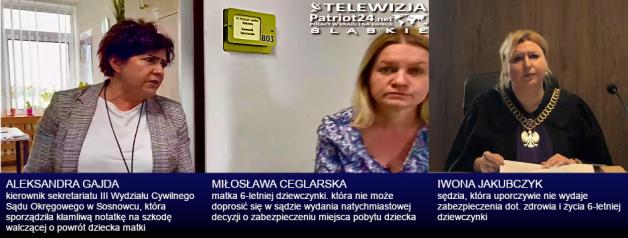 [VIDEO] Zawiadomienie o popełnieniu przestępstwa przez kierownik sekretariatu III Wydziału Cywilnego Sądu Okręgowego w Sosnowcu Aleksandrę Gajdę składa dziś w Prokuraturze nasz Redaktor Naczelny. Kłamiąc chciała zaszkodzić matce walczącej o powrót córeczki